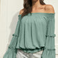 Pagoda Sleeve Off The Shoulder Chiffon Top
