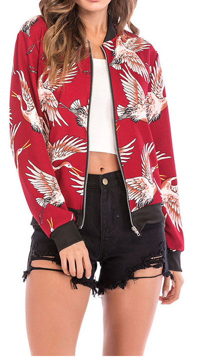 Crane Front Zipper Coat