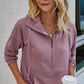 Front Zipper Solid Color Sweatshirt
