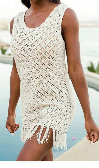Knit Tassels Cover Up