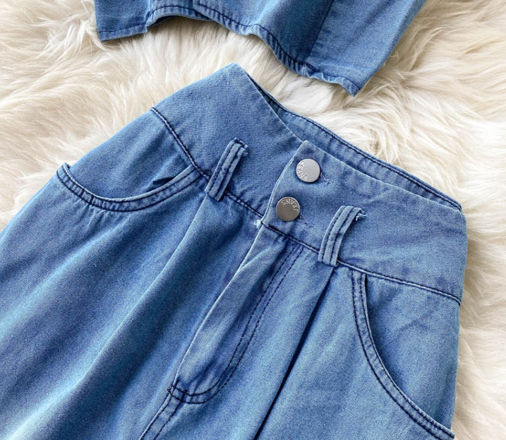 Denim Two Pieces Set