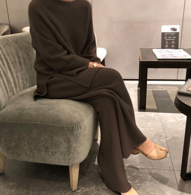 Casual Sweater And Trousers Two Pieces Set