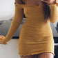 Off The Shoulder Knit Bodycon  Dress, dress, VIVIMARKS