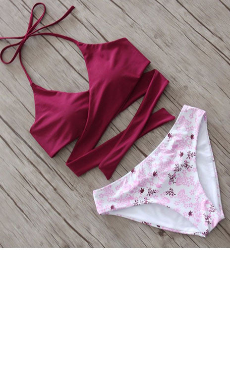 Floral Cross Bikini Set, bikini, VIVIMARKS