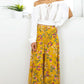 Yellow Floral Slit Skirt, skirt, VIVIMARKS