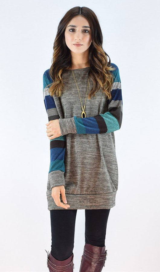 Casual Colorful Stripe Sweatshirt, sweatshirt, VIVIMARKS