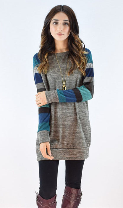 Casual Colorful Stripe Sweatshirt, sweatshirt, VIVIMARKS
