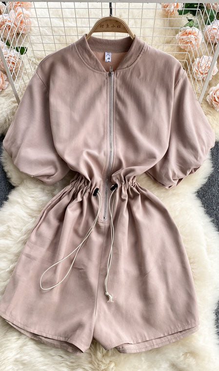 Front Zipper Romper