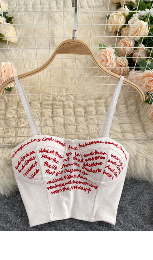 Letters Embroidery Camisole