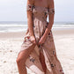 Off The Shoulder Floral Slit Dress, dress, VIVIMARKS