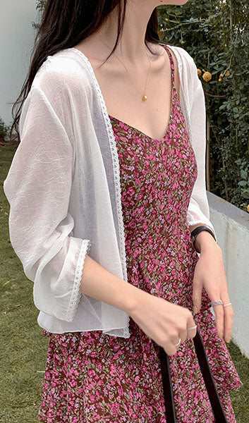 White Chiffon Cardigan