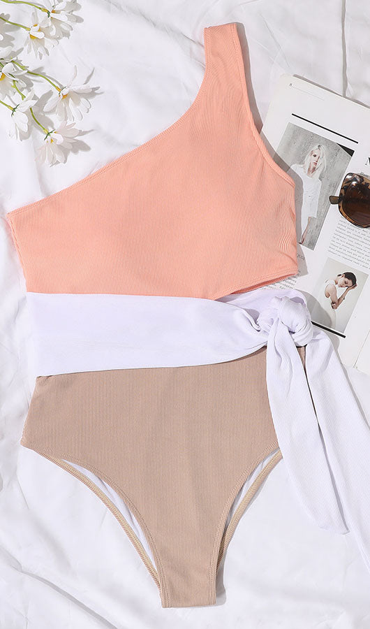 One Shoudler Hollow Out Swimwear