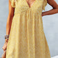V Neck Floral Chiffon Dress