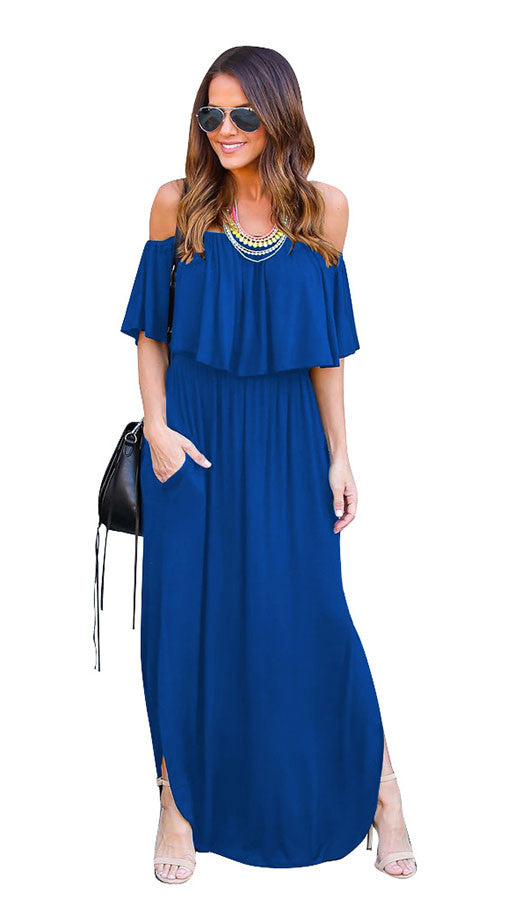 Off The Shoulder Maxi Dress, dress, VIVIMARKS