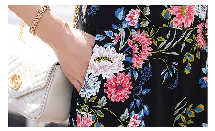 Floral Romper And T Shirt Two Pieces Set