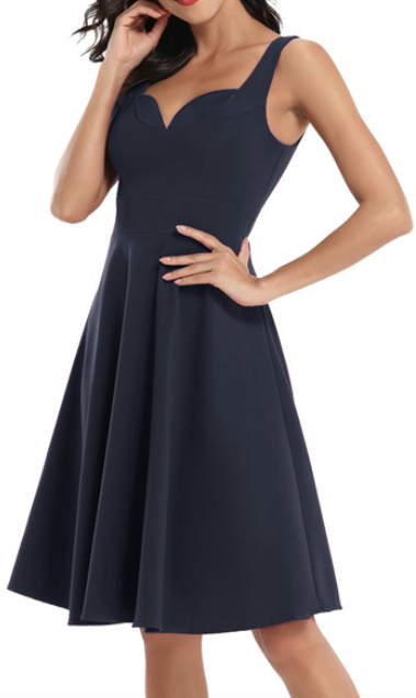 Solid Color Sleeveless Dress