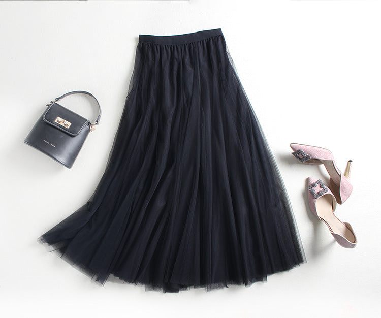 High Waist Grenadine Skirt