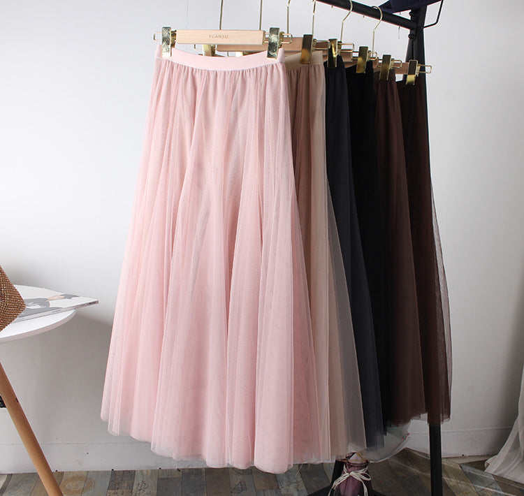 High Waist Grenadine Skirt