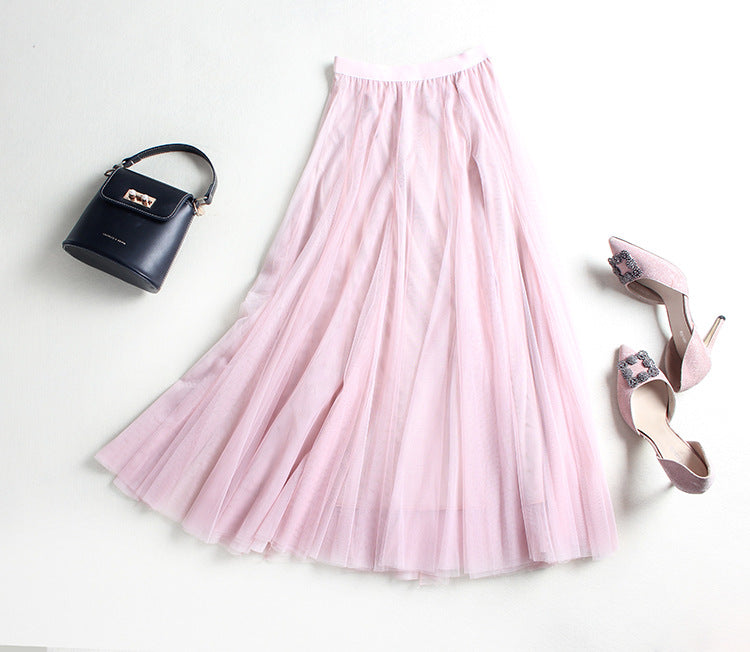 High Waist Grenadine Skirt