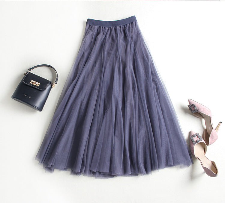 High Waist Grenadine Skirt
