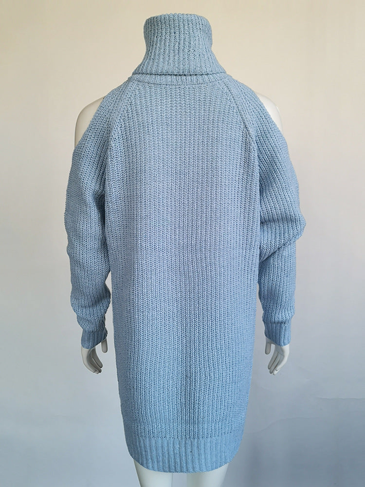High neck strapless sweater dress