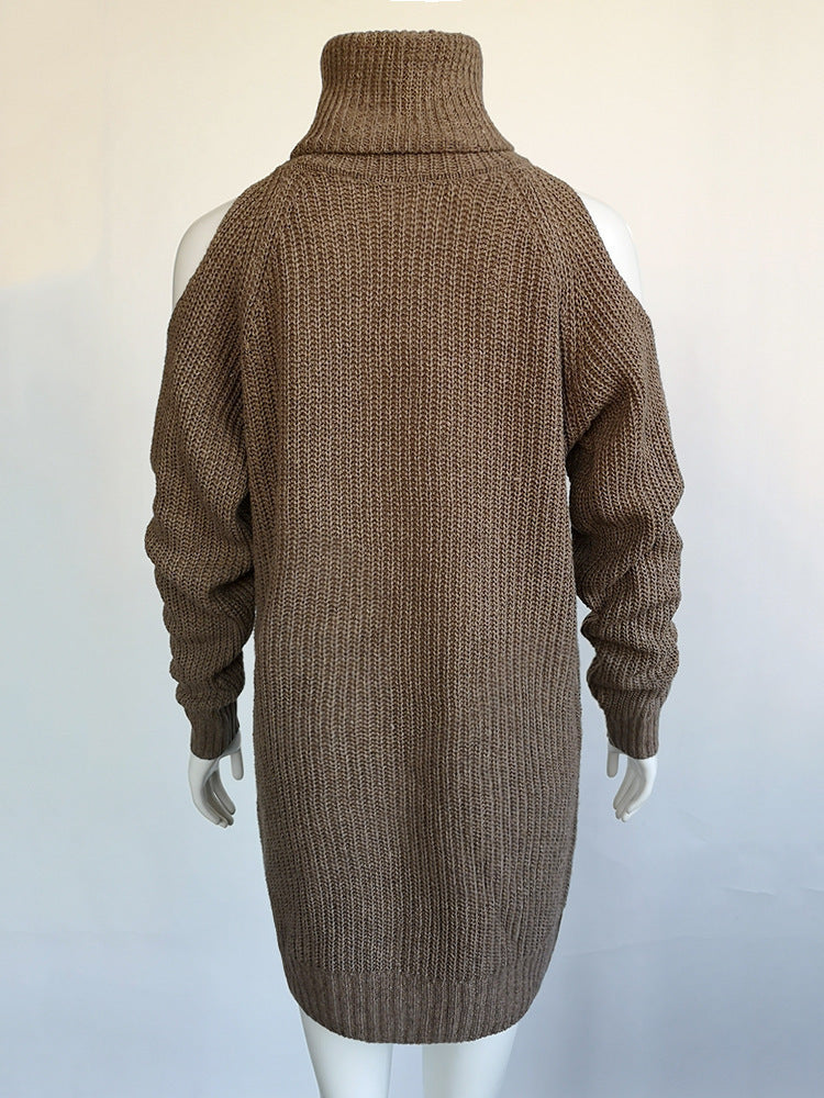 High neck strapless sweater dress
