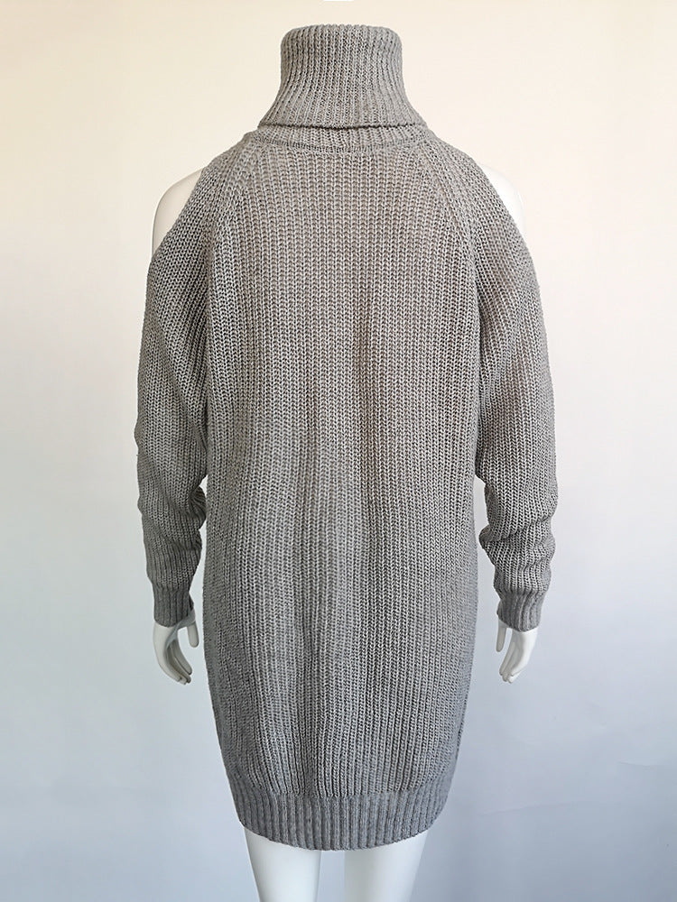 High neck strapless sweater dress