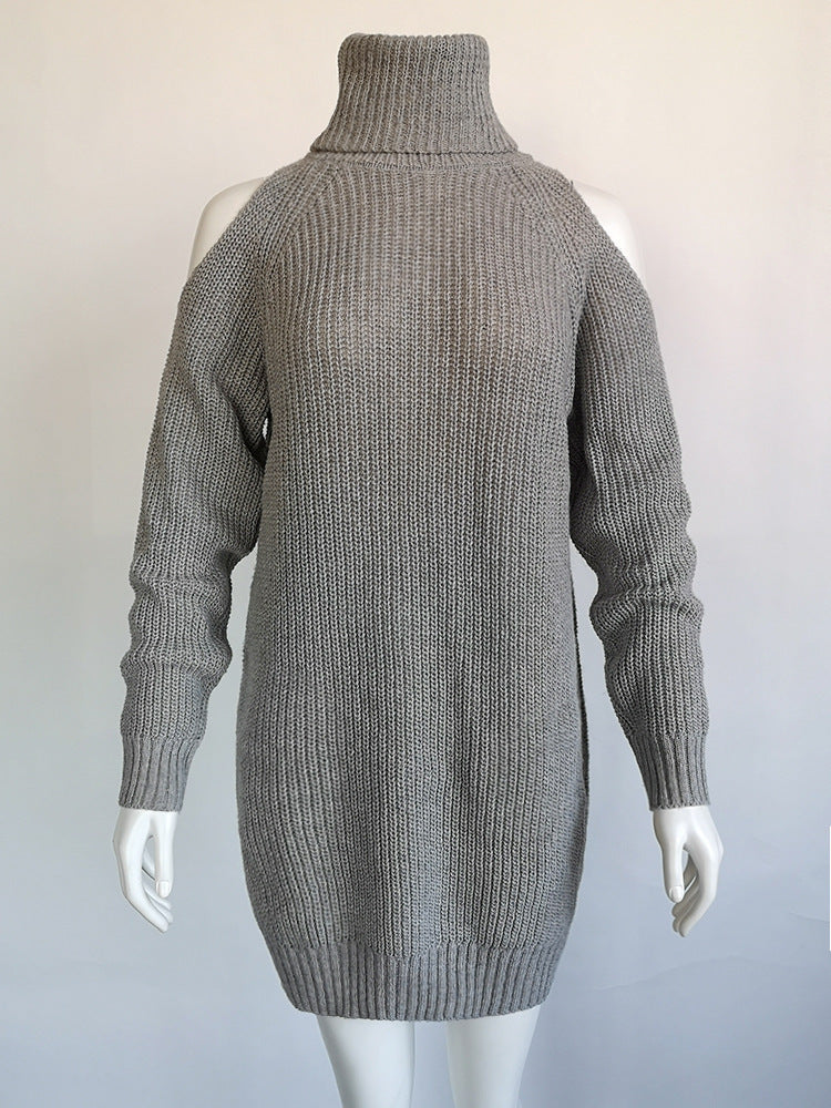 High neck strapless sweater dress