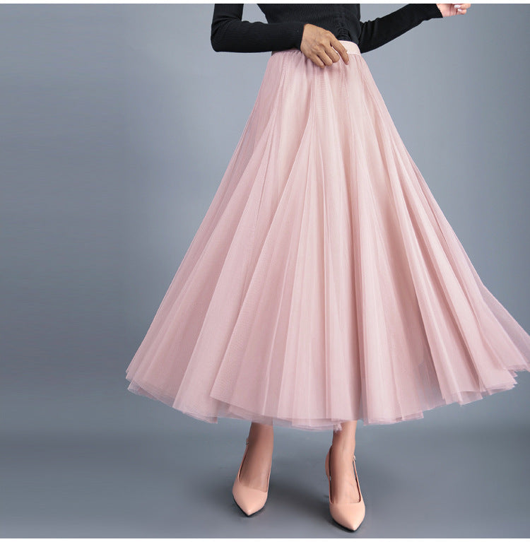 High Waist Grenadine Skirt