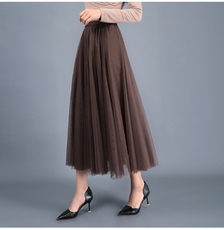 High Waist Grenadine Skirt