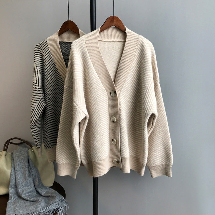 Stripe Sweater Cardigan