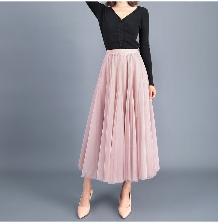 High Waist Grenadine Skirt