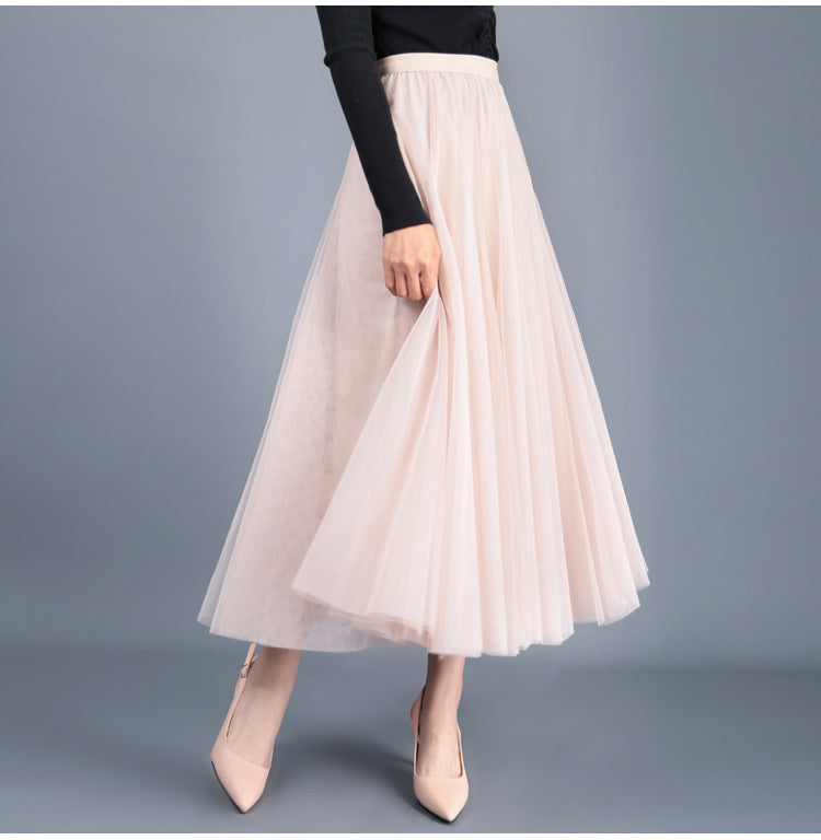 High Waist Grenadine Skirt