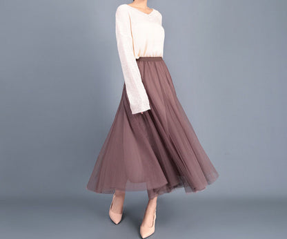 High Waist Grenadine Skirt