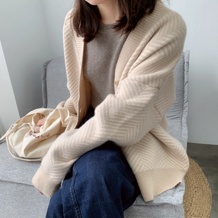 Stripe Sweater Cardigan