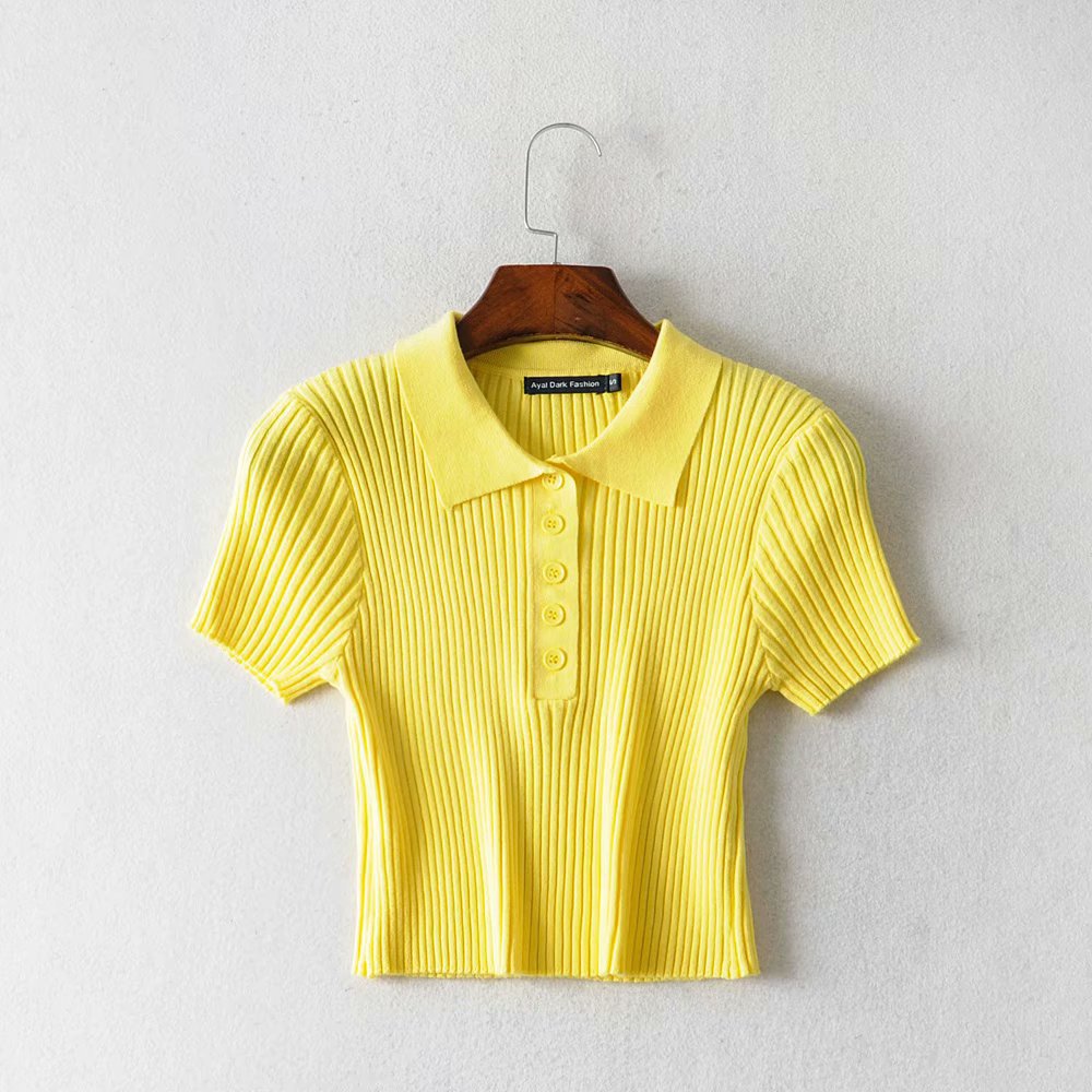 Front Buttons Knit Tops