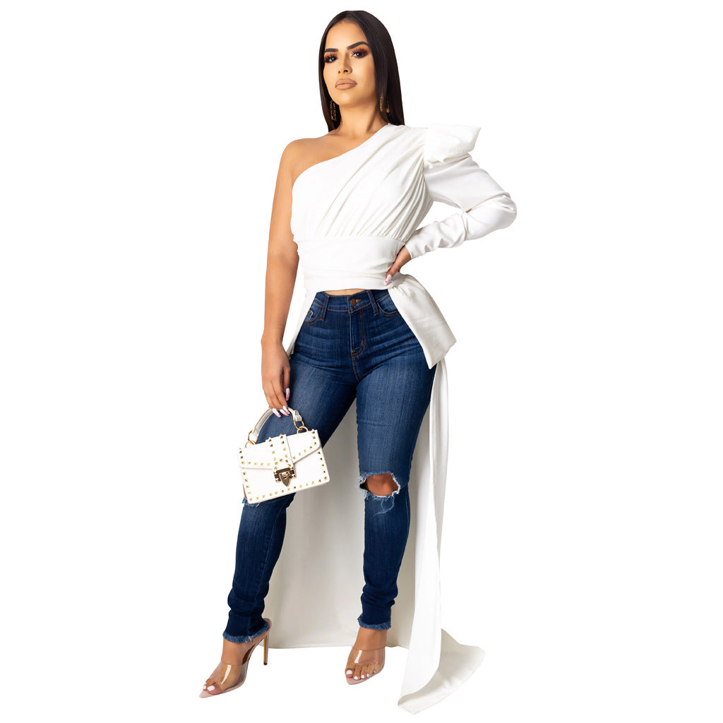 One Shoulder Irregular Top