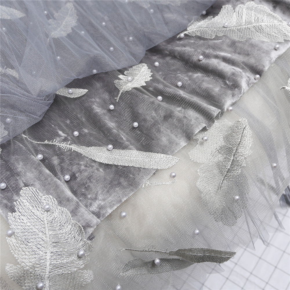 Grenadine Feather Embroidery Skirt