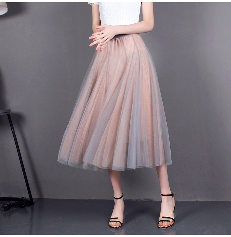 High Waist Grenadine Skirt
