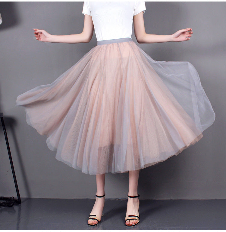 High Waist Grenadine Skirt