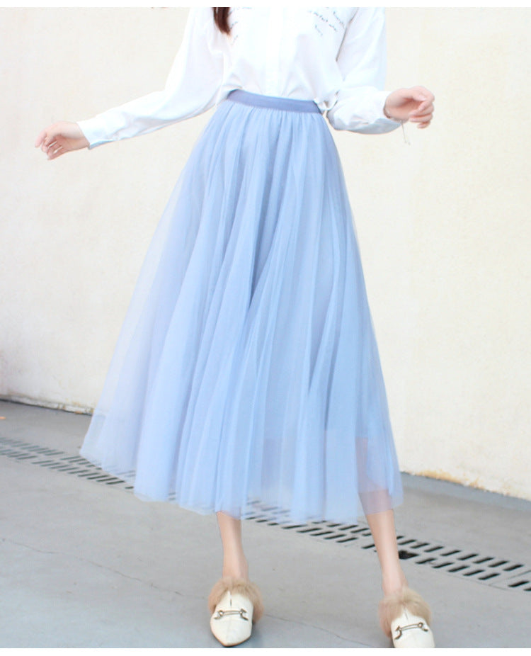 High Waist Grenadine Skirt