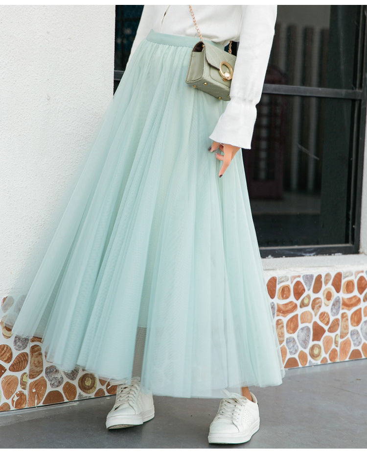High Waist Grenadine Skirt