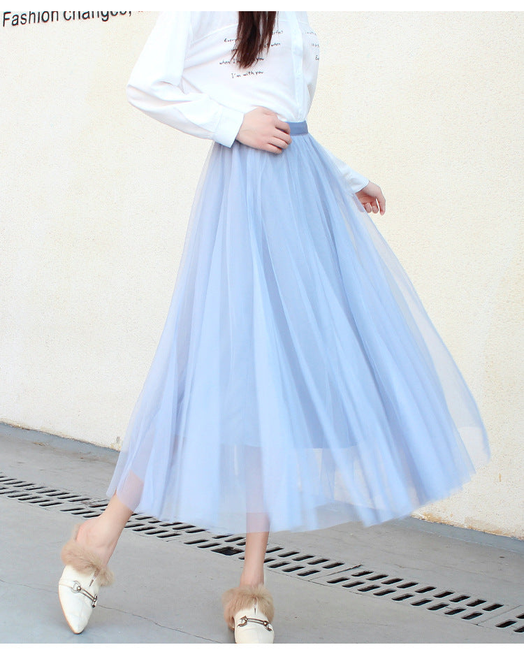 High Waist Grenadine Skirt