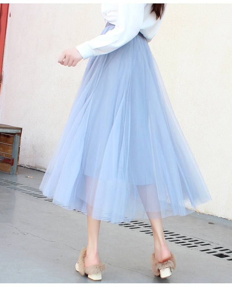 High Waist Grenadine Skirt
