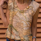 Map Pattern Sleeveless Top