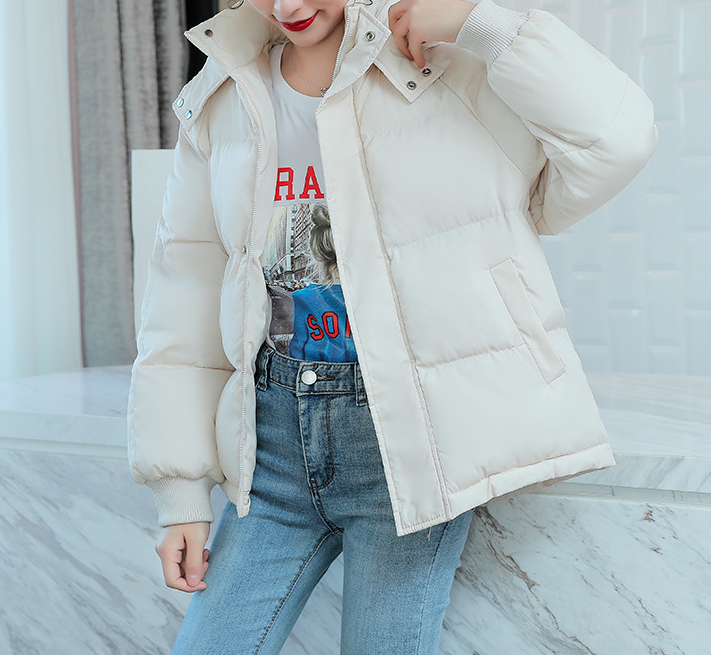 Hooded casual down cotton jacket