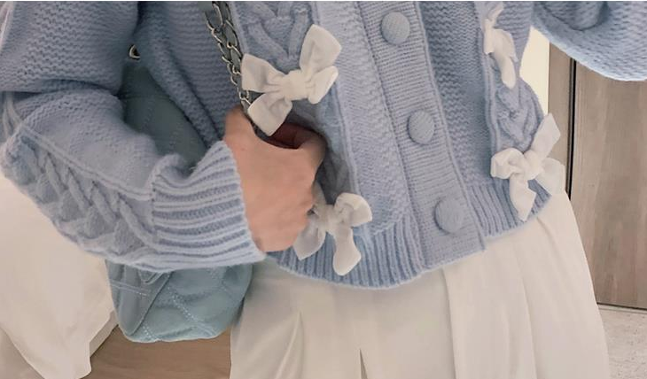 Bowknot Knotted Sweater Cardigan