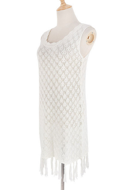 Knit Tassels Cover Up