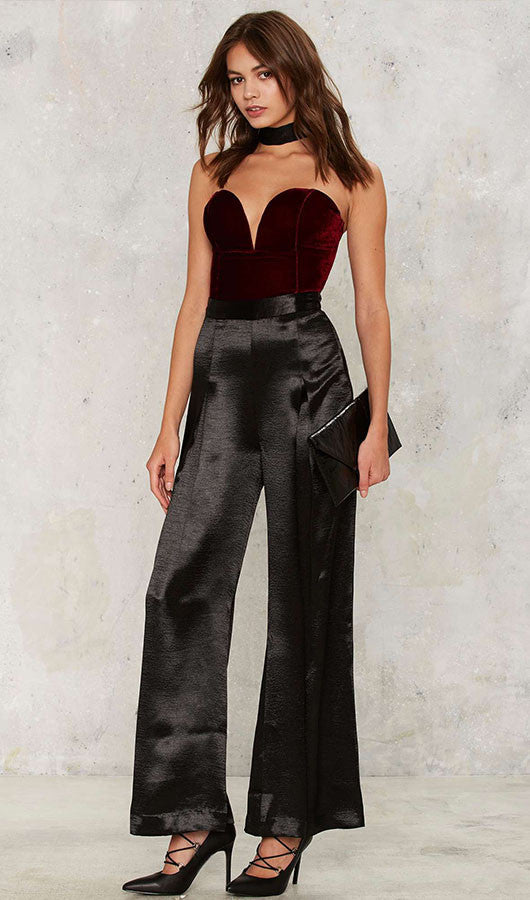 Strapless Back  Lace Up Jumpsuit, jumpsuit, VIVIMARKS