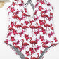 Flamingo Print One Piece Swimwear, bikini, VIVIMARKS